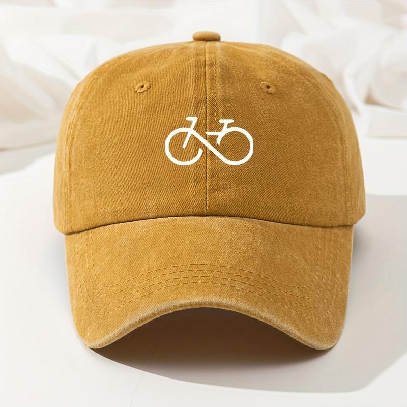 Bicycle Printed Baseball Cap Outdoor Leisure Fishing Cap High Quality Retro Washed Casual Hat Adjustable Outdoor Hat