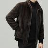 Men's Winter 2025 Sable Wool Jacket: Middle-aged Short Loose Lapel Coat