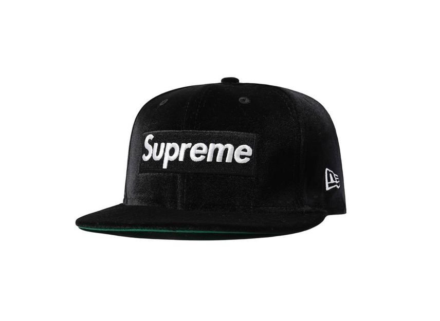 Supreme Velour Box Logo New Era Black 7 1/2