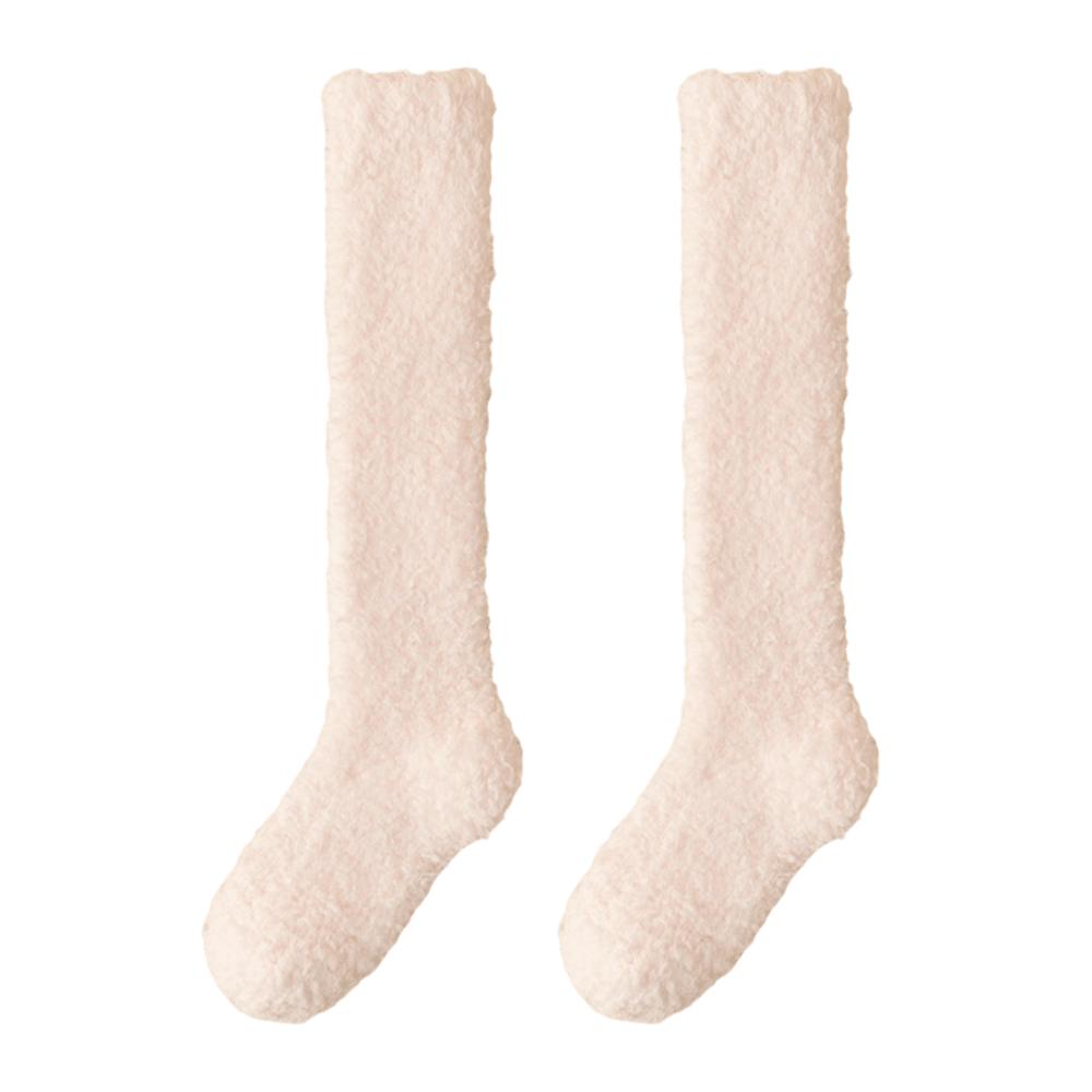 Coral Fleece Knee High Socks Thickened Coral Fleece Socks New Fuzzy Long Socks Home Lounging