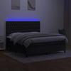 Maison Exclusive - Sommier à lattes de lit et matelas et LED Noir 180x200 cm Tissu