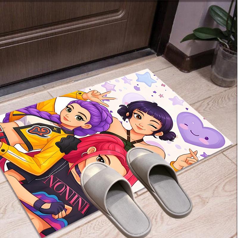 KPop Demon Hunters Patroon Vloerkleed, Binnen/Buiten Mat, voor Picknick, Speelkamer, Slaapkamer, Kantoor, Woonkamer, Huisdecoratie Tapijt, Verjaardagscadeau