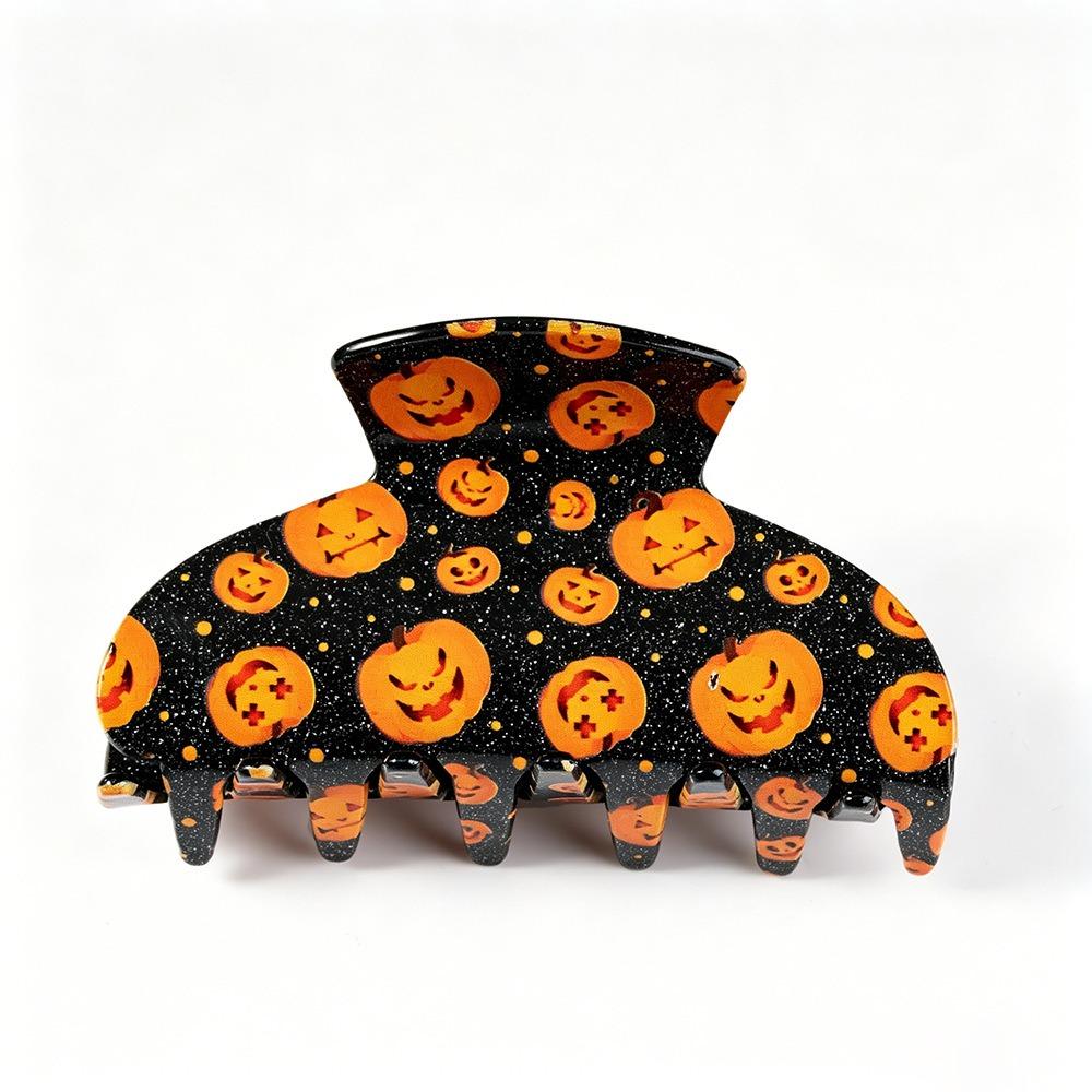 Spider Pumpki Hair Clip PVC Acrylic Ghost Hairpin Large Shark Clip Festive Gathering
