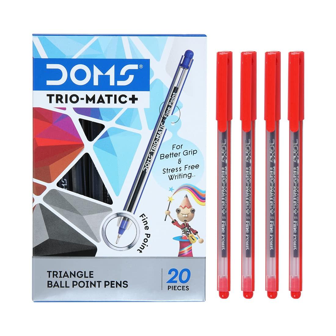 

Набор из 20 шариковых ручек DOMS Trio-Matic, красные чернила. Треугольный захват, гладкое письмо, стойкие чернила. Для офиса и школы.