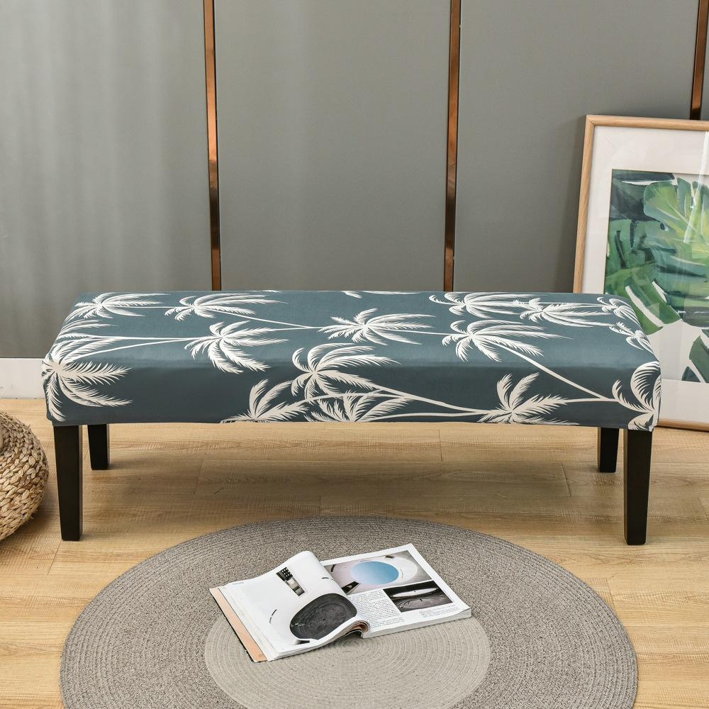 Bench Cover Stretch Spandex Piano Stool Cover Long Ottoman Cover Solid Color Changing Shoes Chair Slipcover Home Decor