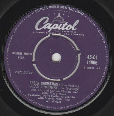 7inch Record STAN FREBERG - Green Chri$tma$  45CL14966 Capitol Records 1958 UK Pop Used