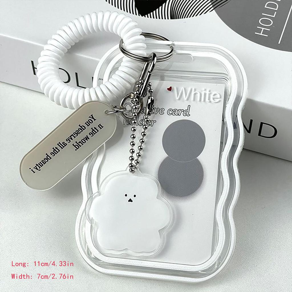 Kreativ Design Kpop Fotokortshållare Transparent Korthållare Nyckelring Fotofickor Busskort Studentkortsfodral Fotobeskydare