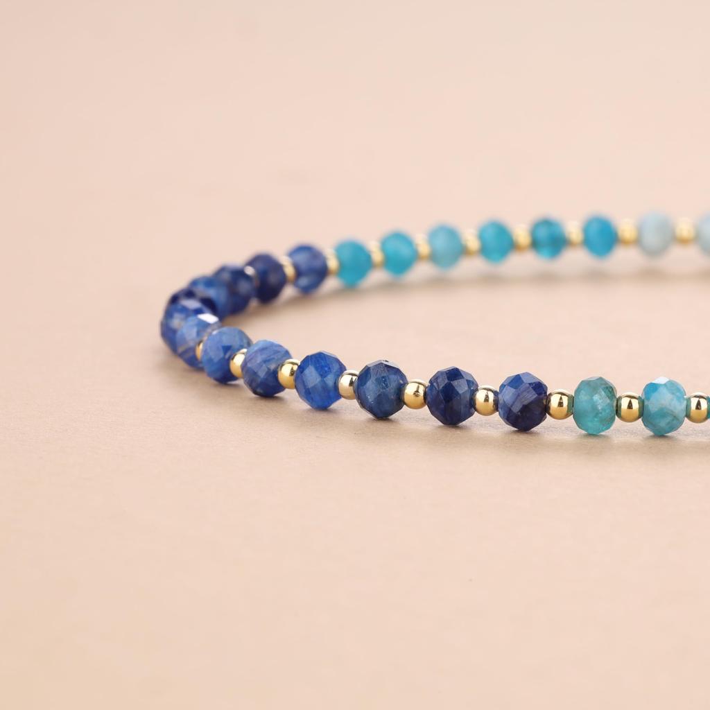 [KOAI] Cut Kyanite Apatite Aquamarine Bracelet for Women