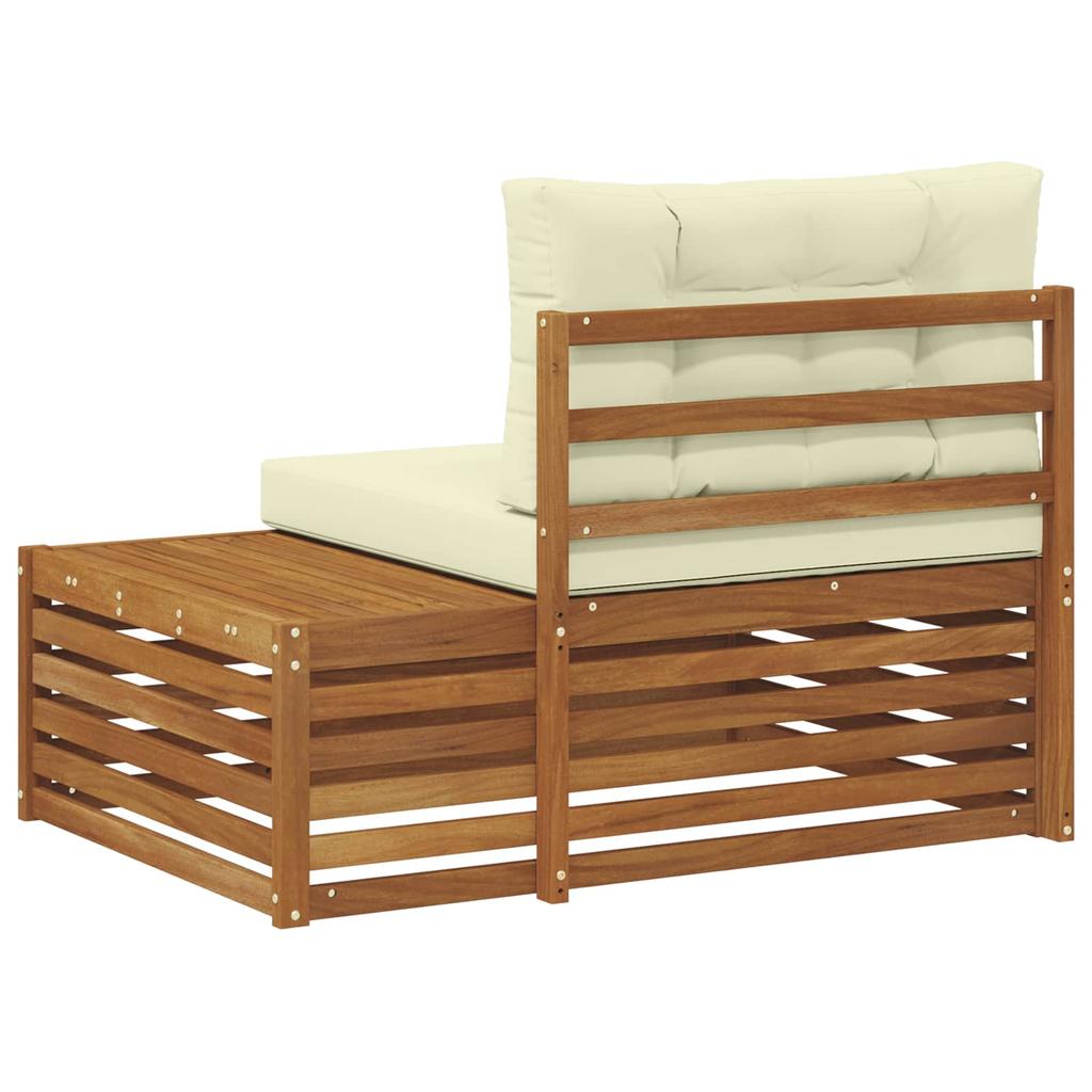 Outdoor Corner Sofa Natural 115 X 83 X 73 Cm Solid Acacia Wood