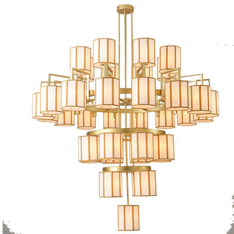 Chinese-Style Duplex High Ceiling Chandelier for Hotel Lobby or Villa