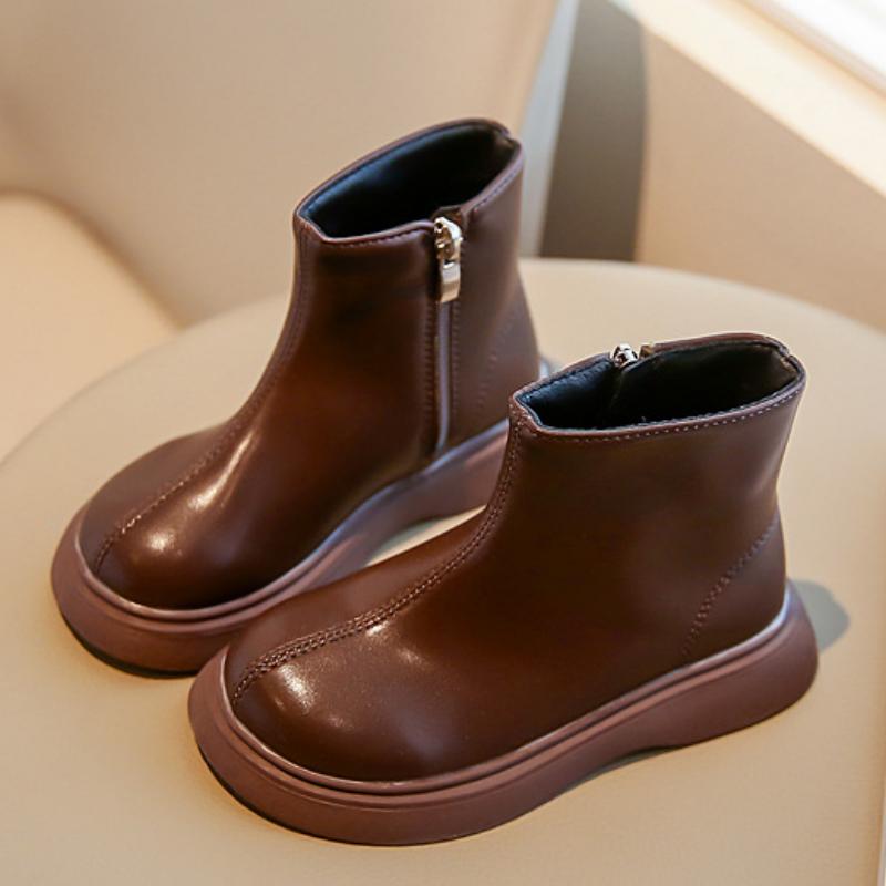 Jenter Martin-støvler høst og vinter nye jenter barnestøvler utenlandske svarte korte støvler vår og høst enkeltstøvler