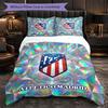 Set Lenzuola Atletico Madrid Modello 3 Pezzi Morbida Copripiumino in Microfibra con Federe per Camera da Letto
