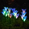Solar Powered Pink Lily Garden Lights