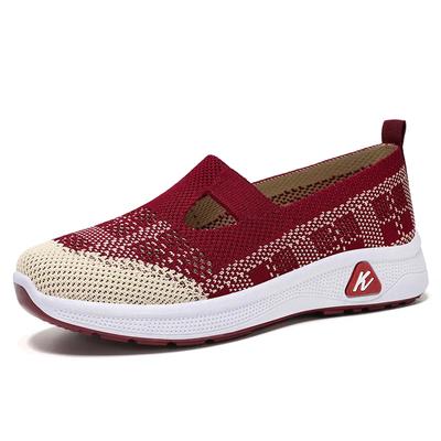 Women's Casual Shoes 2024 New Summer Fashion Soft Sole Breathable Hollow Out Flat Shoes Female Slip On Knitted Vulcanized Shoes