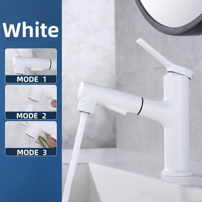 Bathroom Sink Faucet Basin Pull-out Faucet Hot and Cold Water Mixer Water Tap Single Hole For Bathroom Sinks Faucet Taps