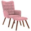 VidaXL Recliner Chair with Stool Pink Velvet, Chair, Living Room Chair, Recliner, Lounge Chair, Seat of 4016825