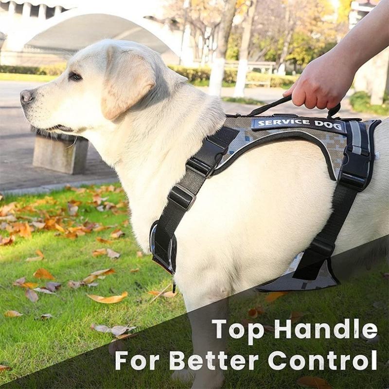Large Dog Service Dog Harness Pet Supplies Dog Chest Harness Anti-escape Vest Style Traction Rope Reflective Adjustable Breathable Chest Strap