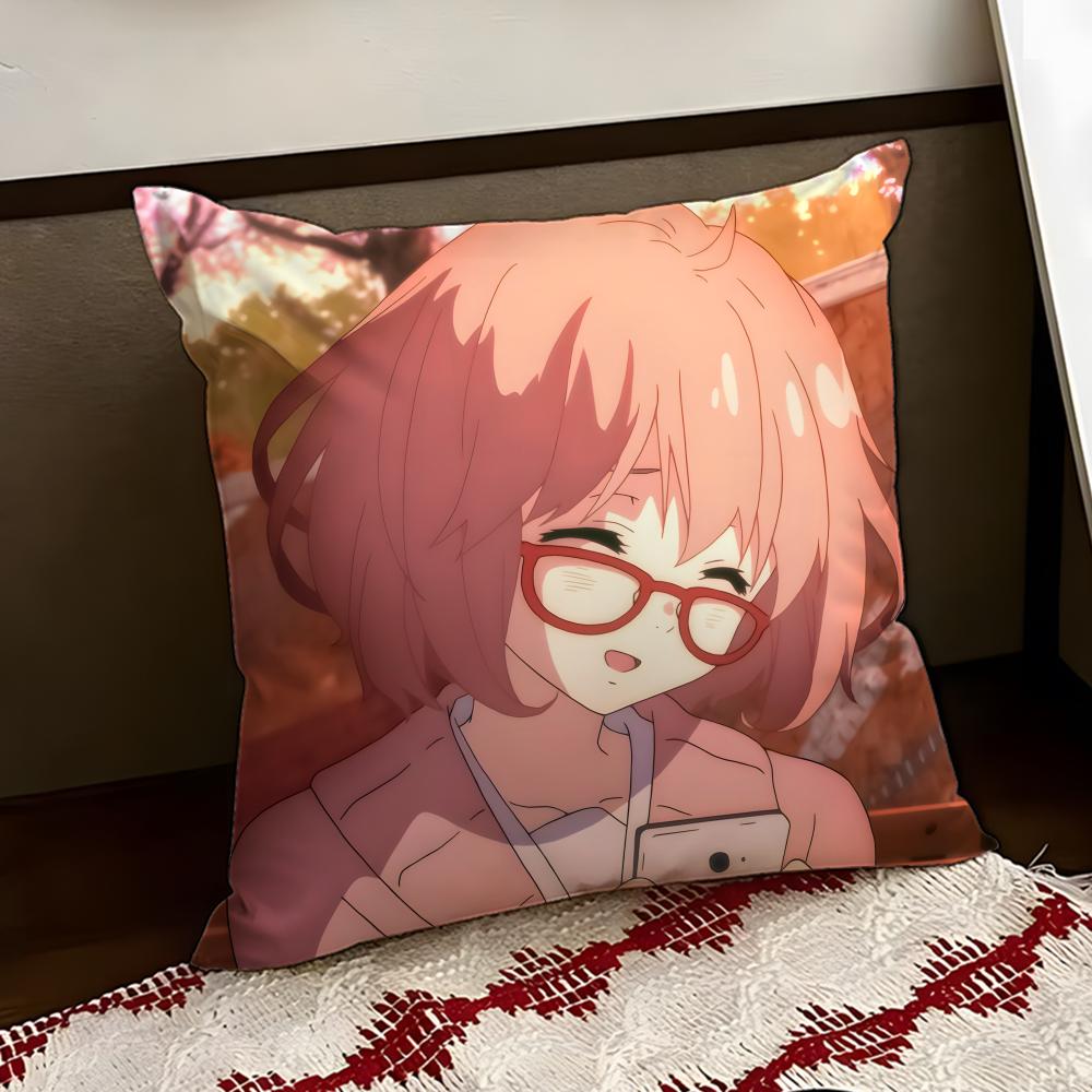 Anime BBeyond the BBoundary Cushion Cover Reversible Soft Durable Pillow Cover Home  Car MultiScene Use for Daily Comfort