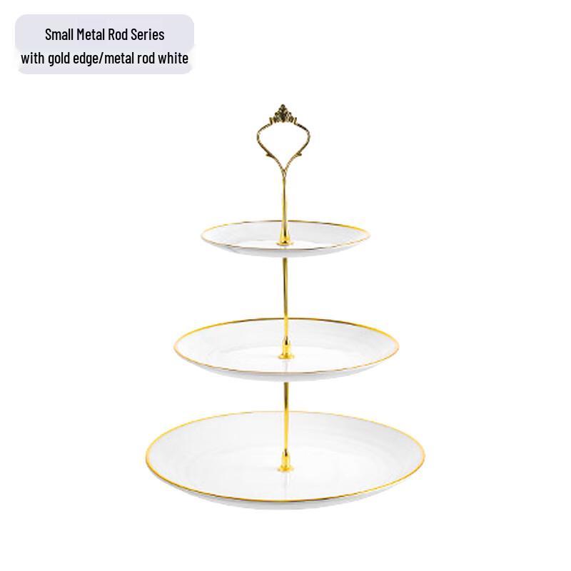 Jiante Minimalist Rotatable Three-Tier Metal Fruit Plate