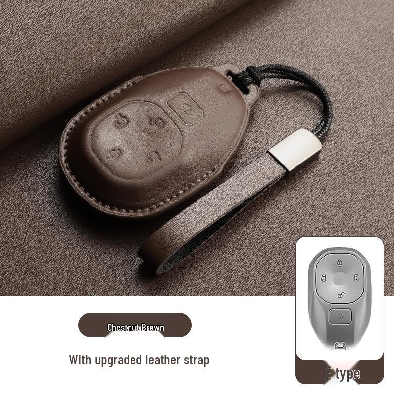 GAC Trumpchi Key Case Genuine Leather for E8, E9 Shadow, S9/S7, ES9 with Buckle