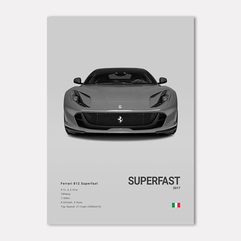 Famous Cars 812 458 296 Canvas Wall Art Print Poster 599XX SP3 F8 Decoration Mural Modern Home Decor Birthday Gift Unframed