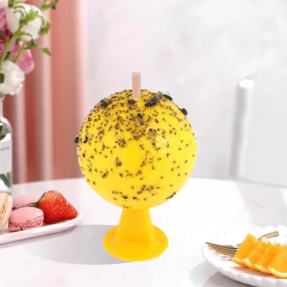 1-5Pcs Fly Trap Ball Fruit Fly Catcher Mosquito Collector Insect Trap Yellow Sticky Bug Traps Non-Toxic Glue Stick Pest Control
