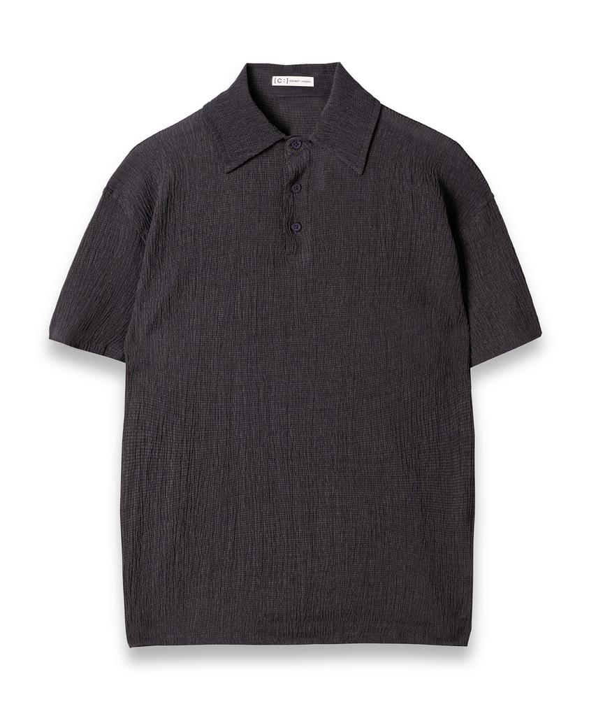 CONNECT KINLOCH Wish & Wear Seersucker Polo Shirt (Grey)