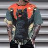 Animal Theme 3D Printed Short Sleeved T-shirt Fashionable Comfortable Soft Breathable Large Loose Summer Mens T-shirt