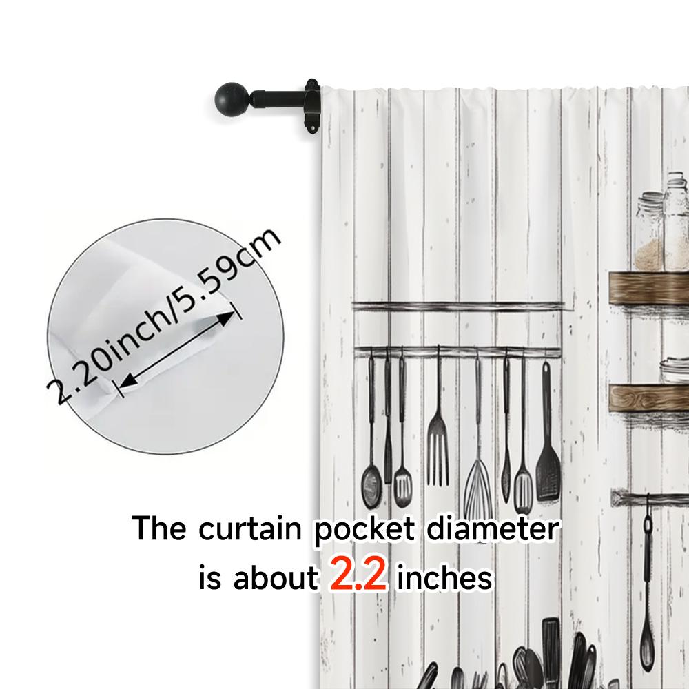 2pcs, Curtains&Window Treatment  print Kitchen Rules Farm Machine Washable Fabric (without rod) Decorations For Home Perfect