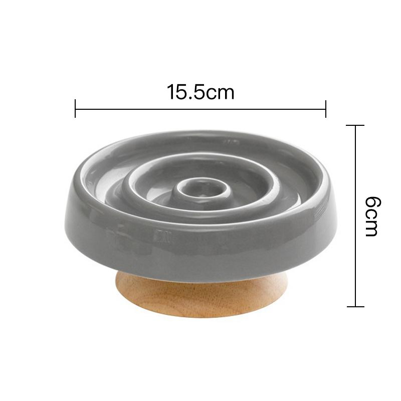 

Pet Slow Feeder Bowl Ceramic Elevated Cat Bowl Protects Cervical Vertebrae Pet Supplies серый