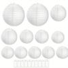 White Paper Lantern Set Round Folding Outdoor Wedding Decorative Hanging Lantern for Party Festive Lighting