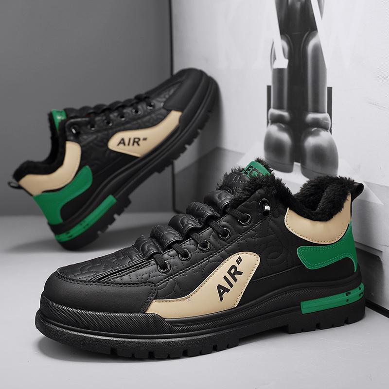 Men's Casual Sneakers Luxury Winter Shoes  Extra Warm Plush Winter Boots for Men Tennis Shoes, Skateboard, High-top Shoes