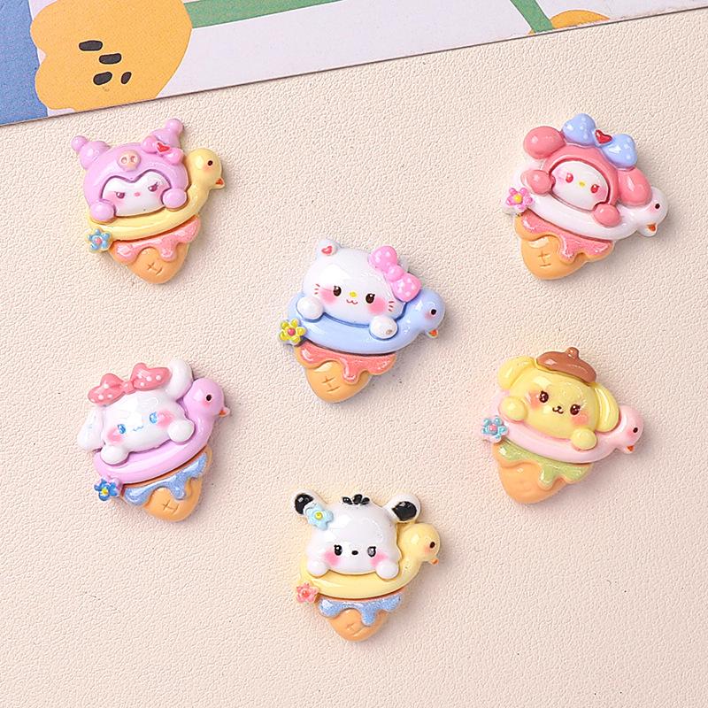 24/120PCS DIY Resin Accessories, Ice Cream Handmade Accessories, Hair Clips, Cream Glue Patches, Shoe Buckles, Accessories