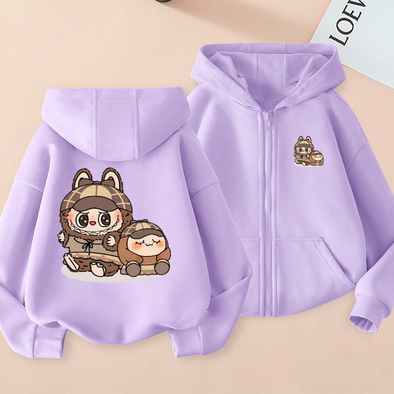 Kinder Modischer Kapuzen-Reißverschluss-Hoodie, Lässige und Niedliche Jacke für Mädchen Herbst und Winter