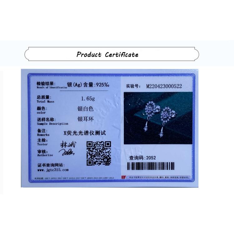 2022 NEW Trend Round Flower Cutout Long Earring For Women Geometry Full Diamonds Genuine Sterling Silver Engagement Gift Jewelry