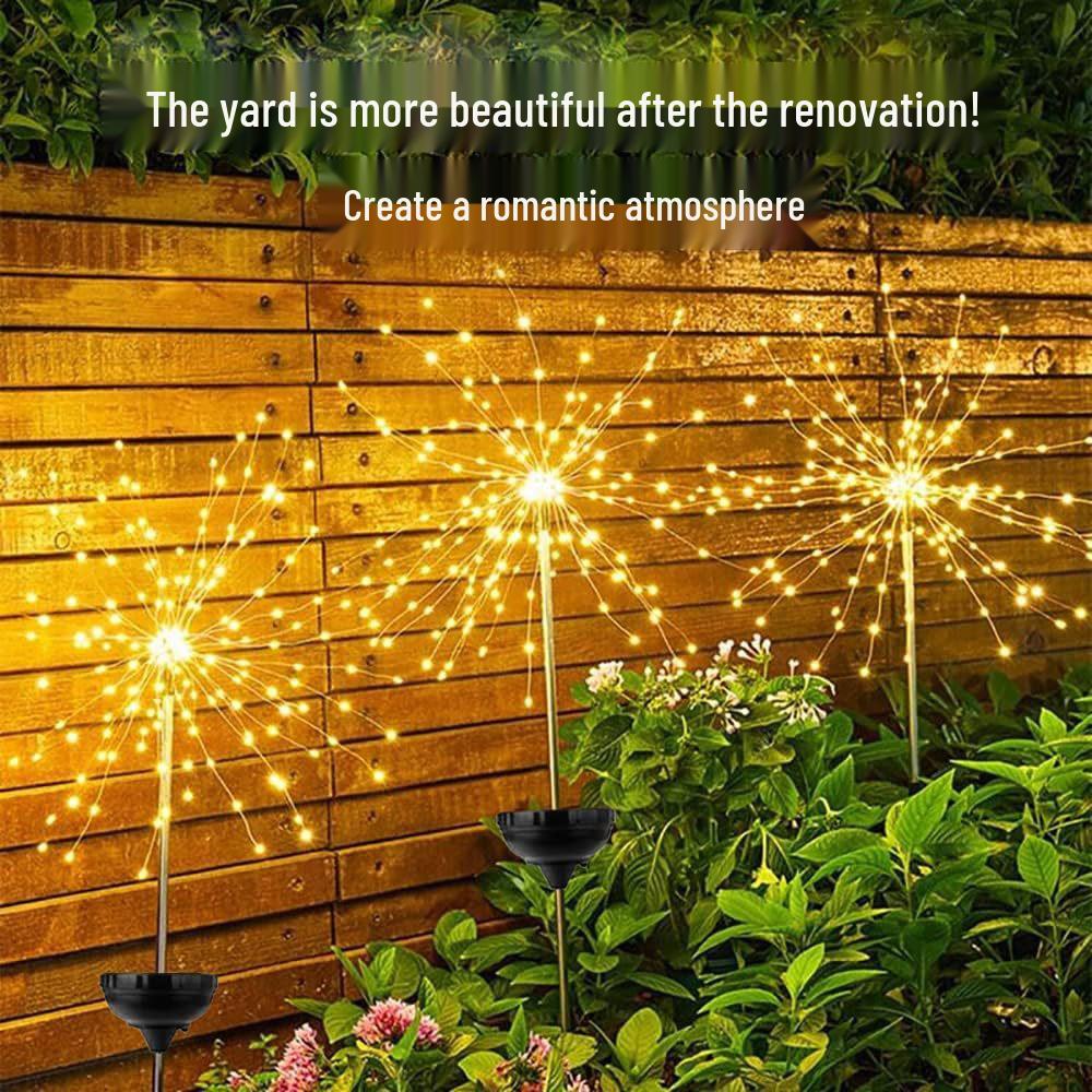 LED Dandelion Solar Firework Lights for Outdoor Garden and Christmas Decoration