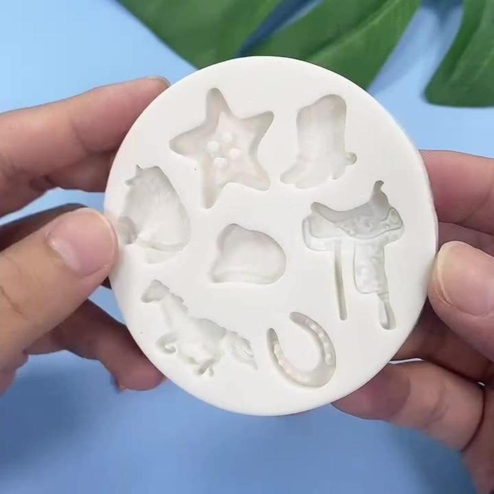 2pcs 8.2*1cm cowboy chocolate Mould Silicone cowboy hat Mould western chocolate Mould Candle Decor