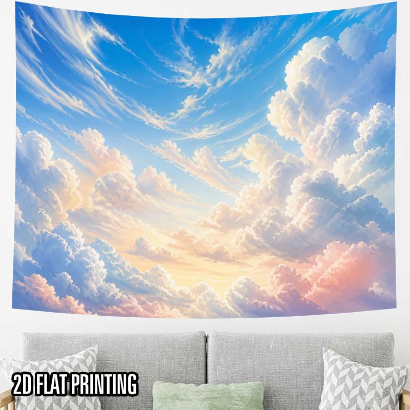 2D Flat - 2D Flat - 2D Flat Print 1pc Tapestry Cloudscape Wall Hanging Pure Healing Sky Art Decor Photo Booth Backdrop Suitable for Parties, Decor, Th