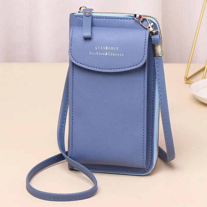 Fashion Phone Pocket Shoulder Bag for Women Pu Leather Clip Design Female Crossbody Bags Ladies Messenger Purse Handbag