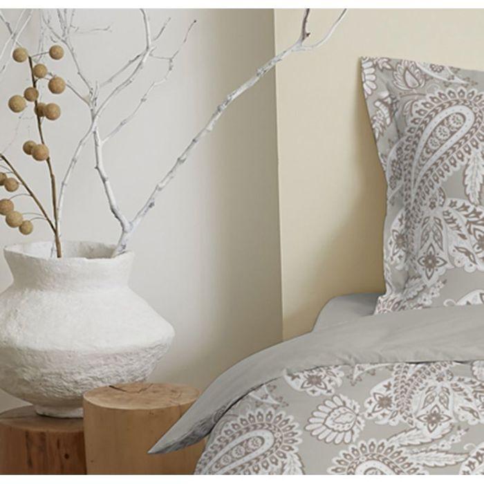 Parure de draps 3 pièces pour lit 90 x 190 cm Cachemire naturel