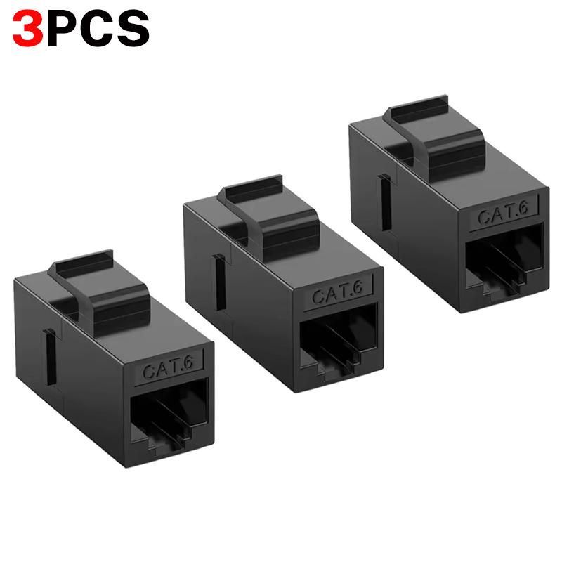 1/3/5PCS Cat6 RJ45 Keystone Coupler Network Ethernet Dual Straight Head Lan Cable Connectors Internet CAT 6 6a Extender Plug
