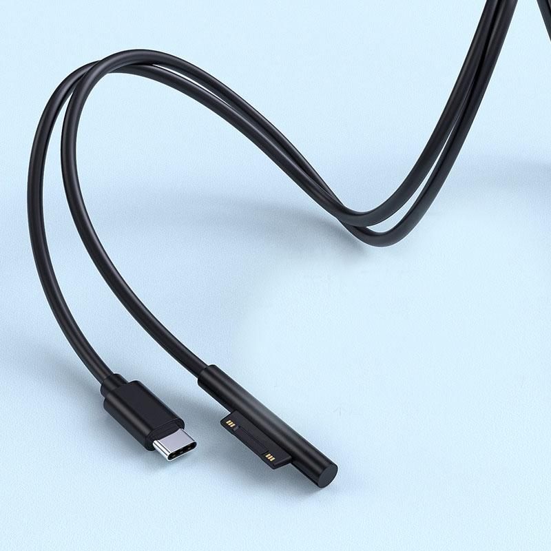 Charging Cable 15V 3A for Microsoft Surface Pro 7 6 5 4 3 Go Tablet to Type USB C Convert Wire for Book 2 Laptop PD Power Cord
