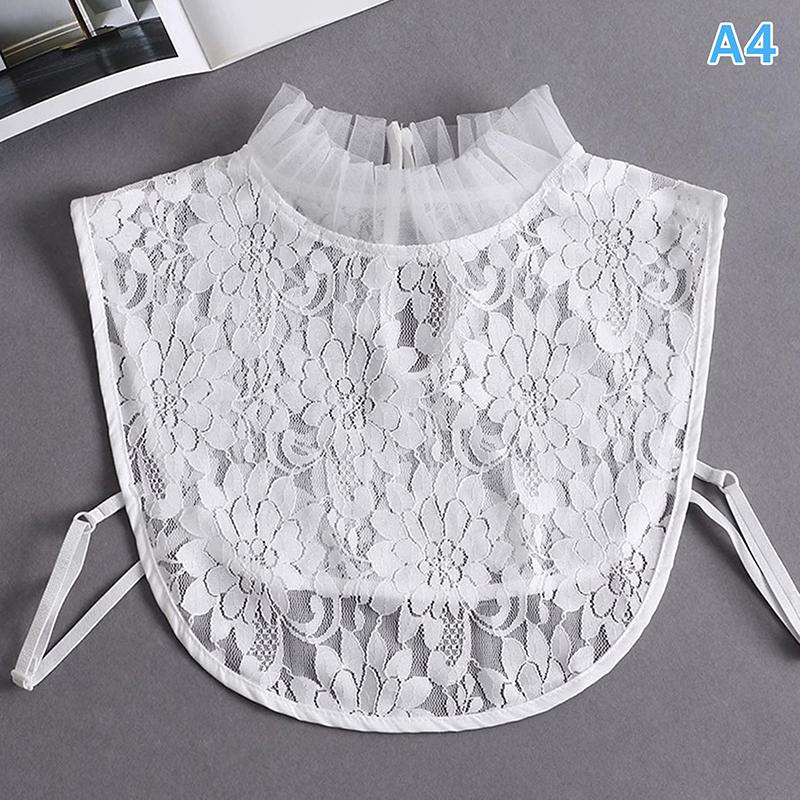 

Female Lace Detachable Collar Vintage Solid Stand Fake Collar Blouse Adjustable Clothes Ladies False Collar Clothes Accessory A4
