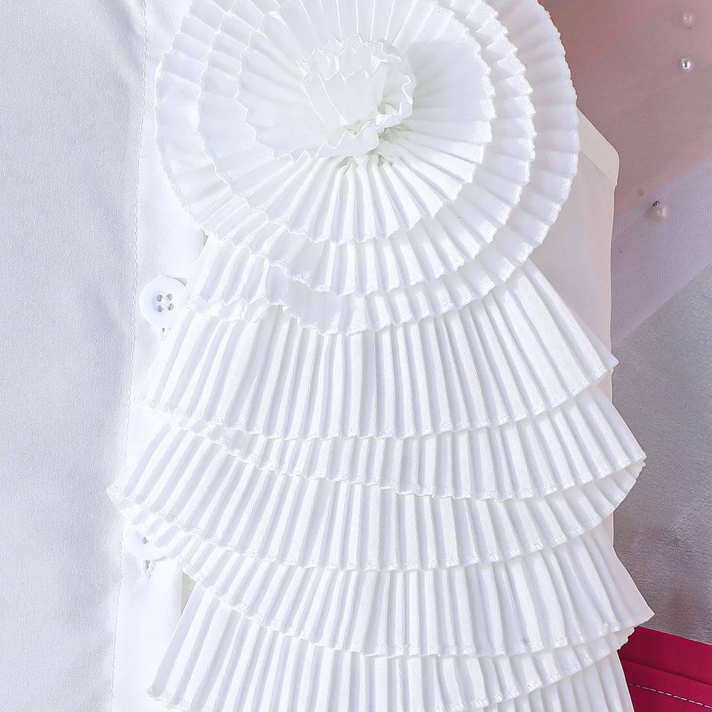 Baby Girls Sleeveless Collared Dress with Pleated Ruffle Accent, Stylish Party Outfit