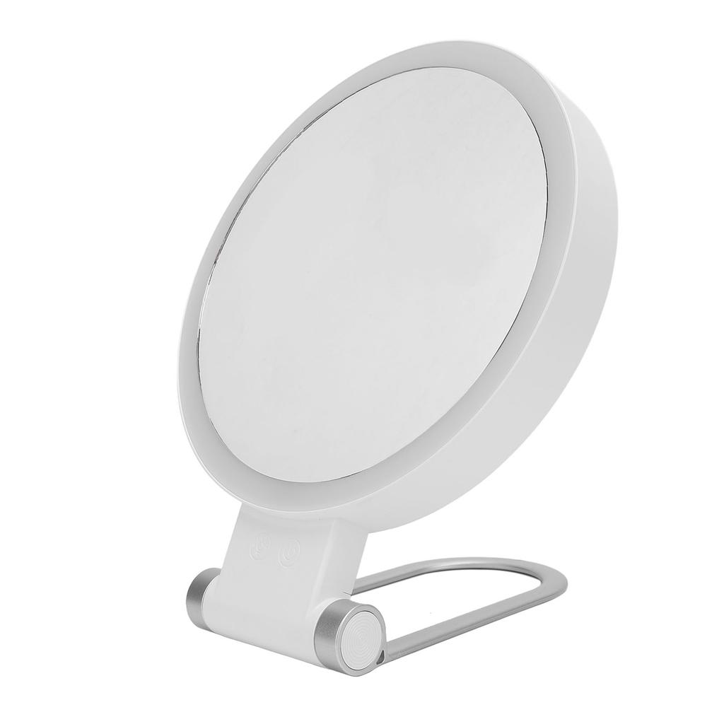 Travel Makeup Mirror Dual Sided Round Shape Foldable 1X 20X Magnification LED Lighted Vanity Mirror