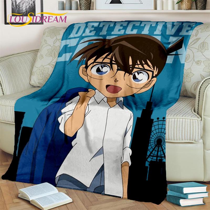 Kreskówka HD Detektyw Conan Anime Koc 3D, Miękki koc do rzucania na dom, sypialnię, łóżko, sofę, na piknik, w podróży, do biura, koc okrywowy dla dzieci