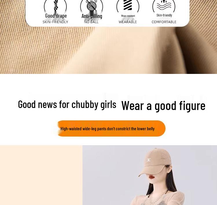 Spring/Summer 2026 Loose Maternity Wide-Leg Pants - Washed Cotton, Casual & Skin-Friendly Suit Pants for Moms