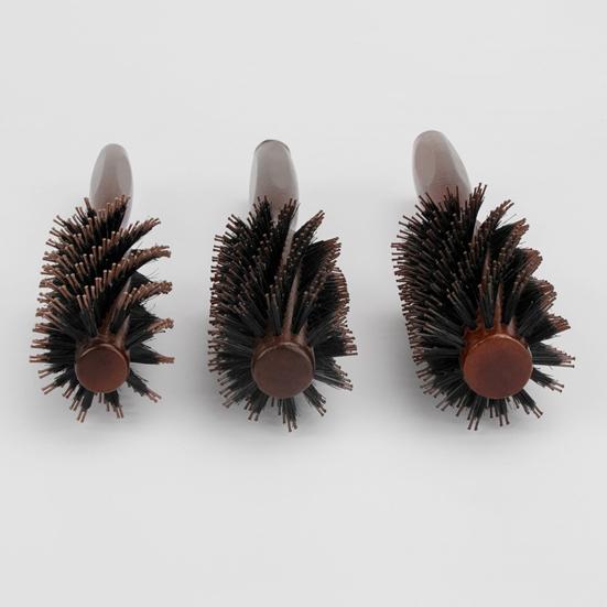 Trehåndtak Børster Rundbørste Bærbar Antistatisk Tynt Tykt Langt Rett Krøllete Hårbørste Kvinner Jenter Hårstyling Flokebørste