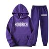 Men's HOODRICH Letter Print Casual Hoodie Sweatshirt Set - Sportswear