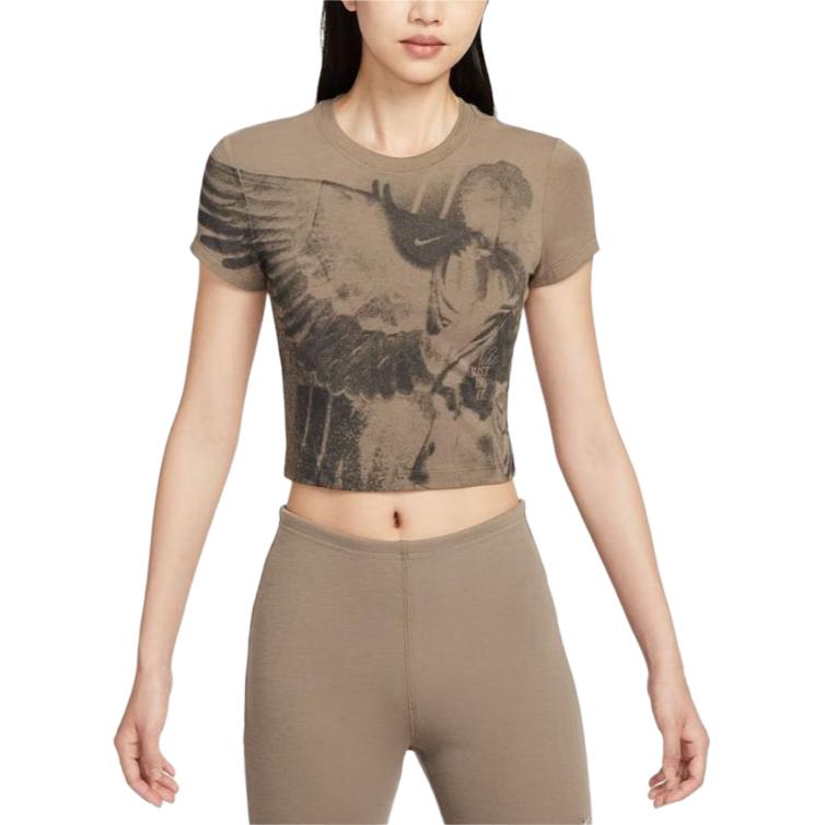 

Nike As W Nsw Nk Chll Knt Crp Round Neck Fashion Sports Versatile Short Sleeve T-Shirt Women T-Shirt HV5001-214 S